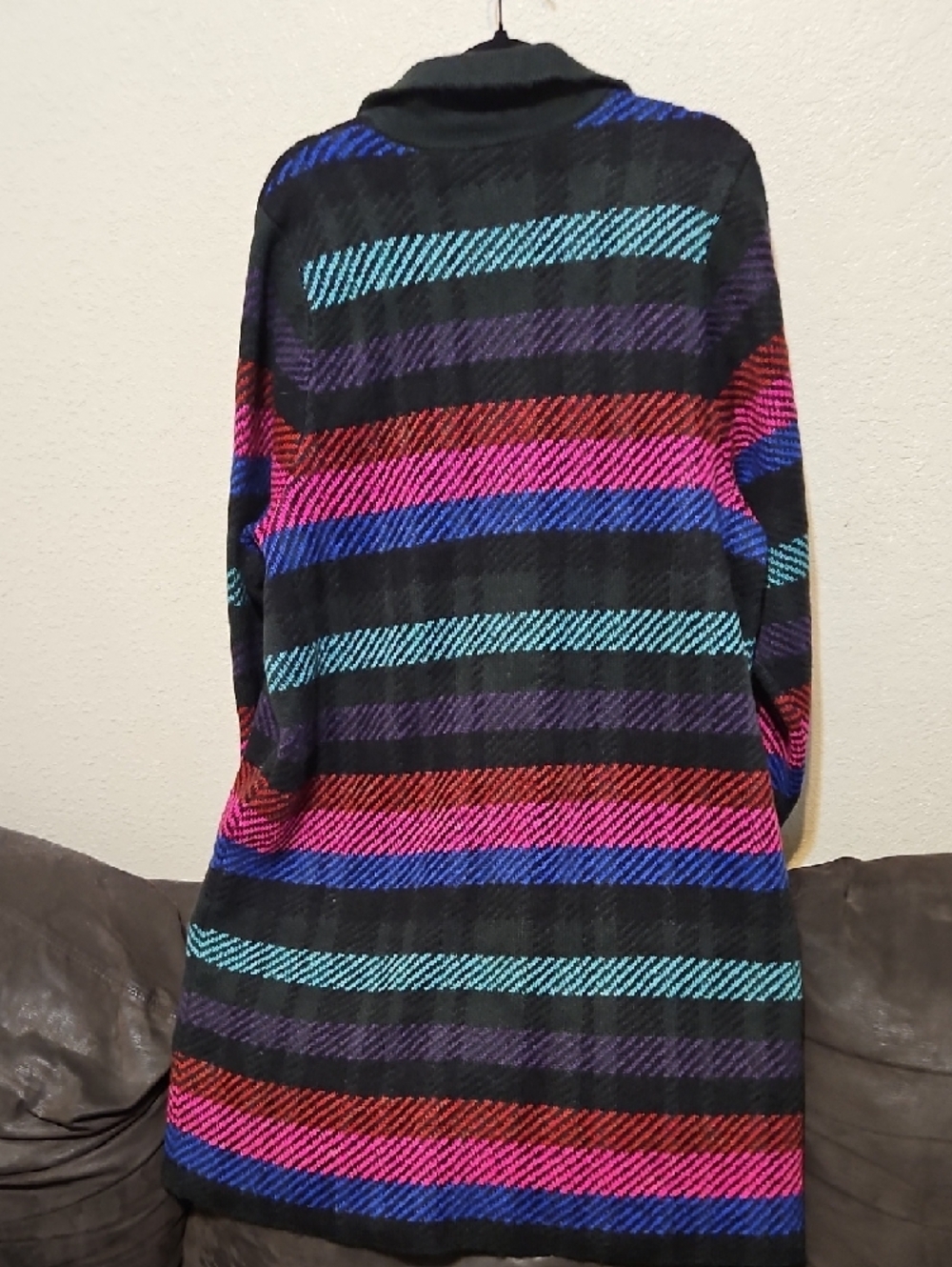 torrid Black Multi-Stripe Button Front Cardigan Coat - Picture 5 of 9